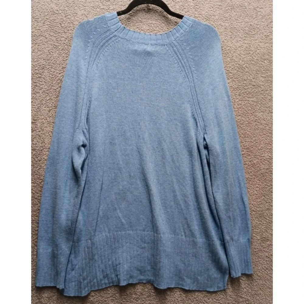 Old Navy Blue Heather Rib Trim Knit‎ Sweater XL Long Sleeve Pullover